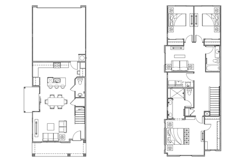 Floor plan for 3 beds, 2.5 baths, 1670 sqft